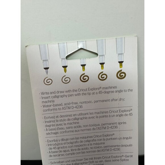 Cricut Explore Multi Pen Set Gold Write Draw Calligraphy Water Based Ink 5 Pack - Picture 4 of 6